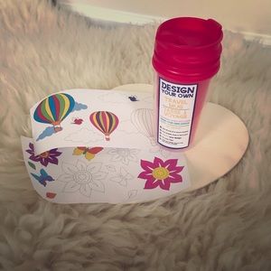 Self design fun travel mug with 2 coloring sheets